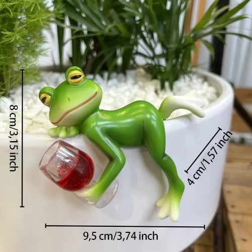 🐸 Hängende Frosch-Gartenfigur 🌿 Dekoration aus Kunstharz für Blumentöpfe, Aquarien & Garten