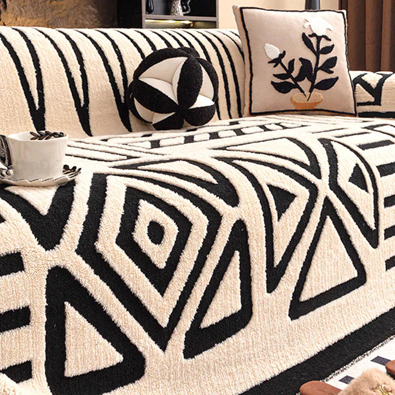 🛋️ 50% RABATT 2025! ✨ Plüsch Sofaüberwurf - Extra Dicke & Rutschfeste Decke mit Elastischen Kanten für Herbst und Winter 🍂❄️