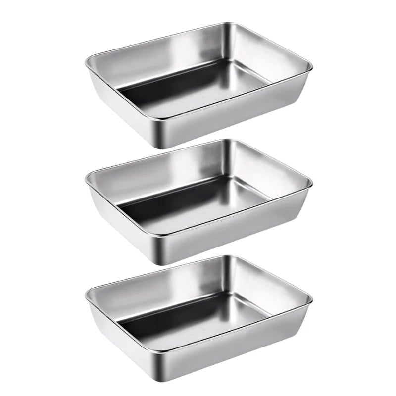 🎁【1+1 gratis】 Quadratische Platte aus Edelstahl (mit Deckel)