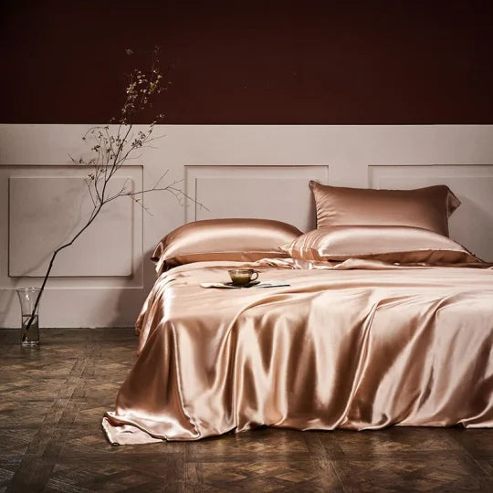 🎁Hot Sale 49% OFF⏳25 Momme Luxury Pure Mulberry Silk Bettwäsche Set von 4