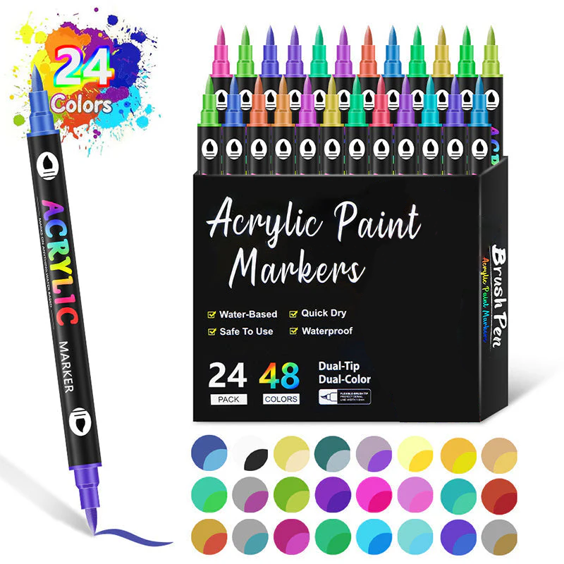 🌈Doppelspitzen-Acryl-Farbstift-Marker
