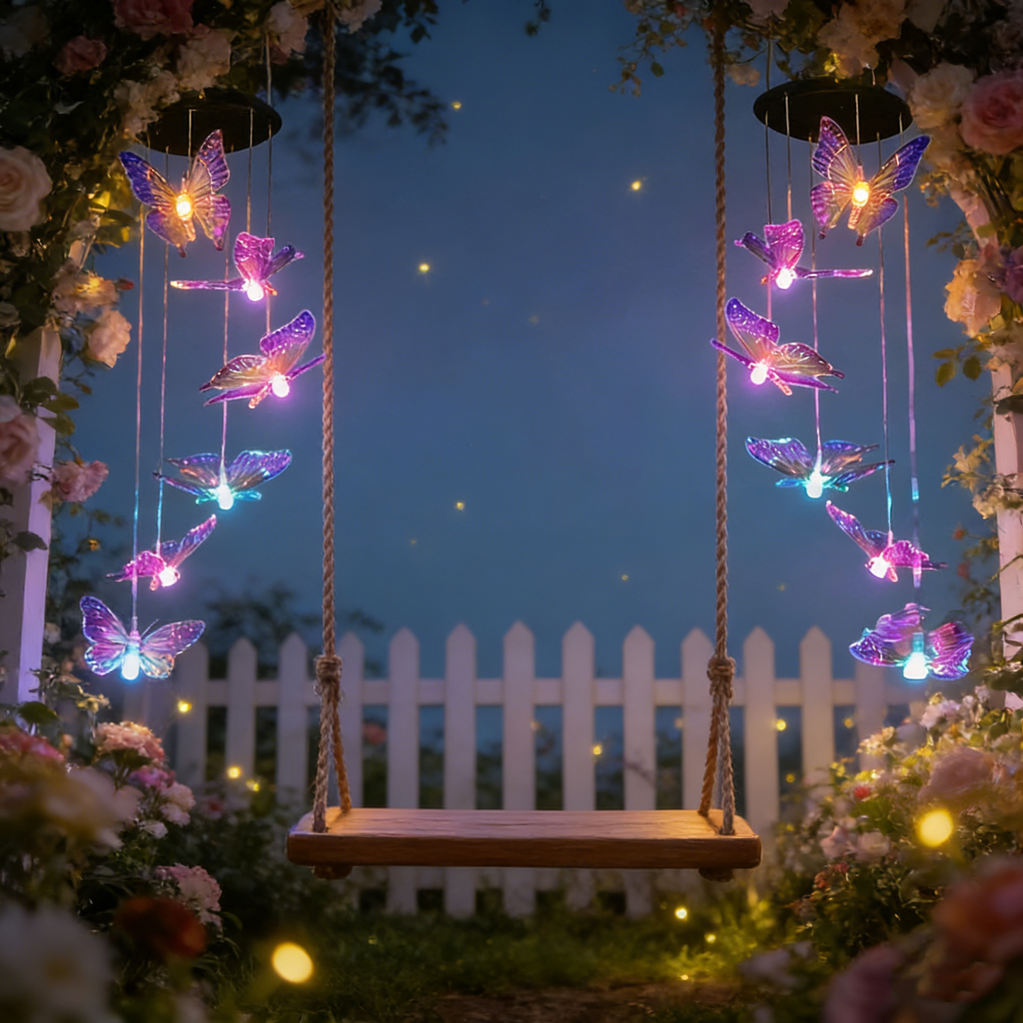 🦋 50 % Rabatt! Solar-Schmetterling Windspiel mit LED – Farbwechselnde Gartenleuchte für Balkon, Terrasse & Garten