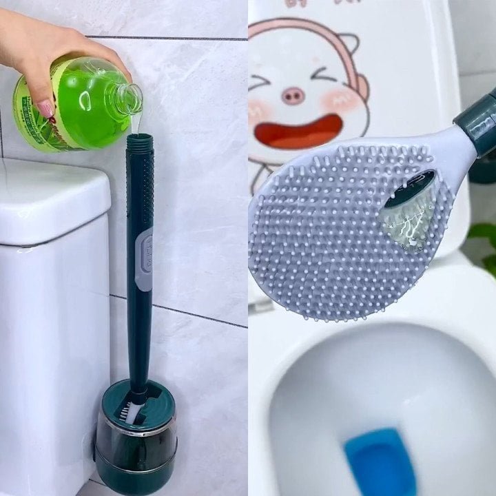 ✨ Vorweihnachtsverkauf – Haushalts-Langhand-Toilettenbürste aus Silikon