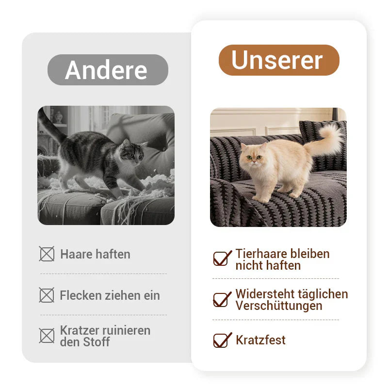 🛋️ 50% RABATT 2025! ✨ Plüsch Sofaüberwurf - Extra Dicke & Rutschfeste Decke mit Elastischen Kanten für Herbst und Winter 🍂❄️