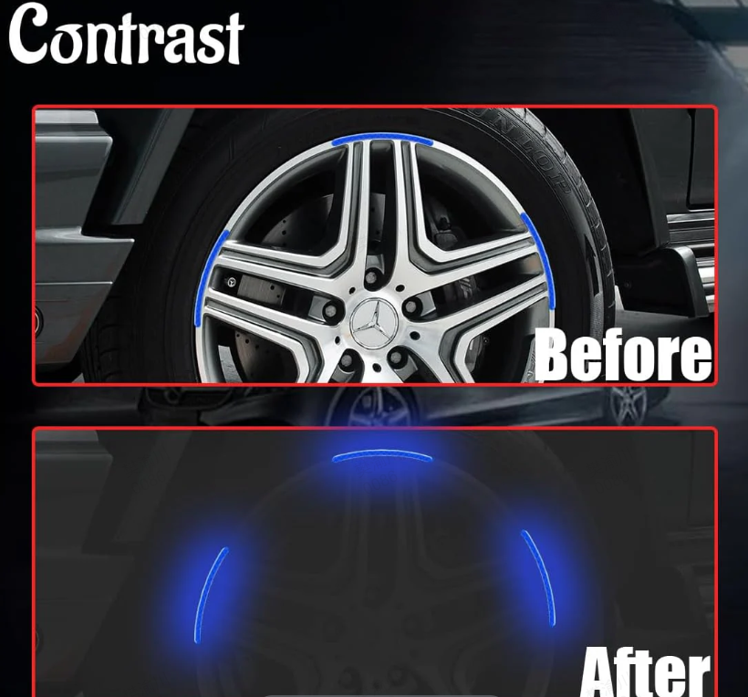 Reflektierende Auto-Felgenaufkleber(Kaufen Sie 2 genug für das Vorderrad Kaufen Sie 4 für das ganze Auto)