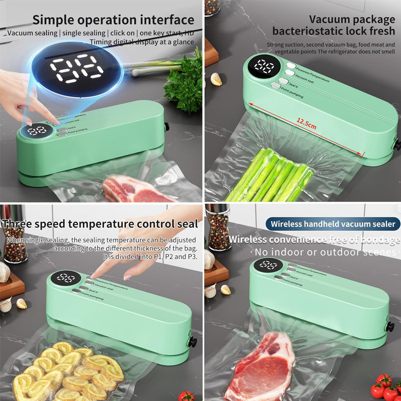 🍎 Tragbarer Handstaubsauger für Lebensmittel – 🥩 Vakuumier-, Verpackungs- und Laminiergerät für entspanntes Kochen am Wochenende 🍞