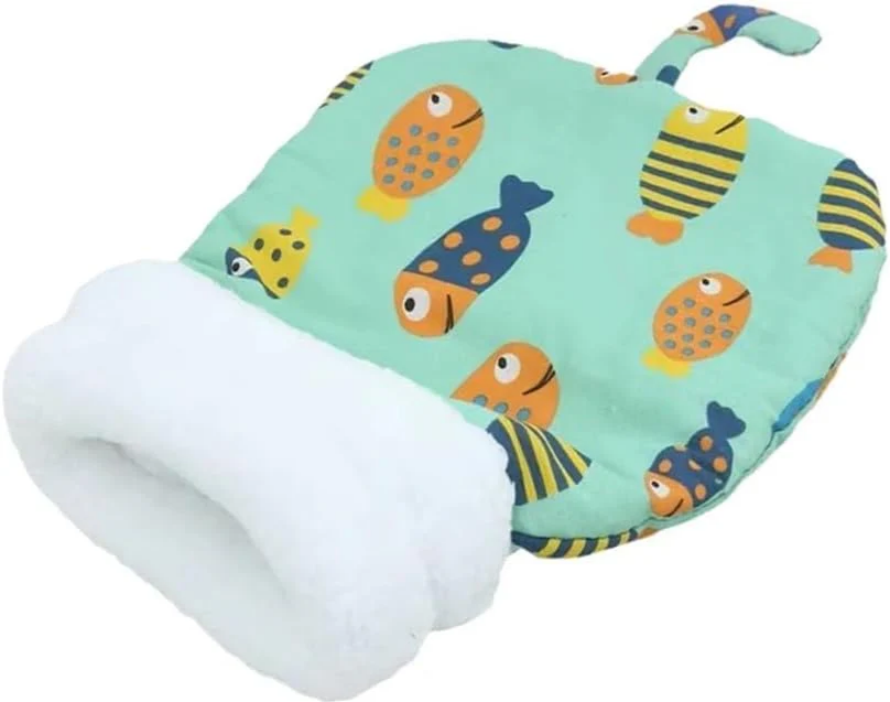 ⏳50% RABATT! 🐱 Flauschiger Katzen-Winterschlafsack – halbgeschlossene Kuschelhöhle mit Cartoon-Muster, Rosa/Blau