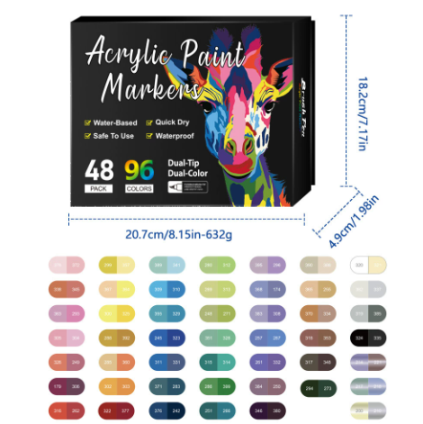 🌈Doppelspitzen-Acryl-Farbstift-Marker