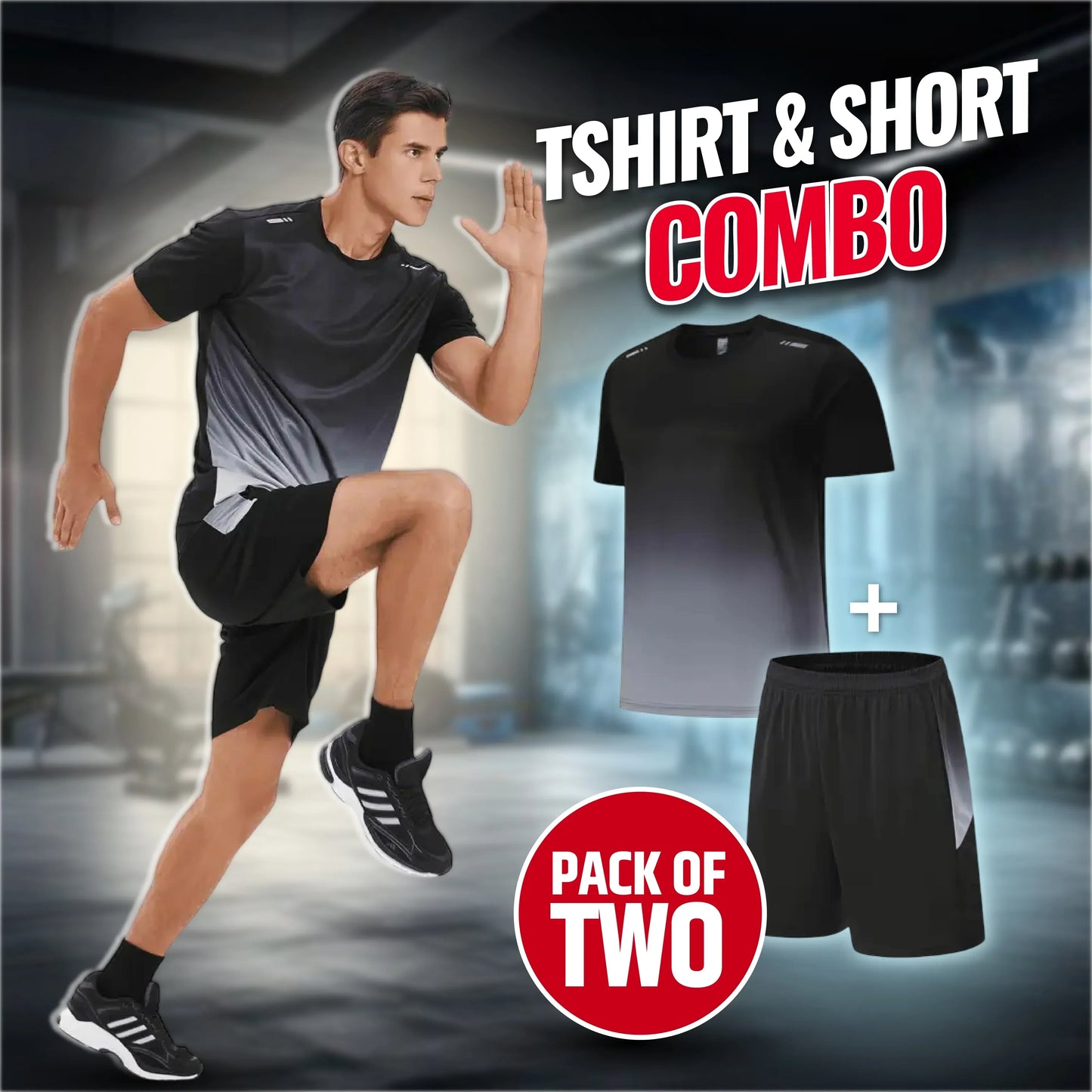 Sport-Set für Herren mit T-Shirt & Shorts – atmungsaktiv & schnelltrocknend