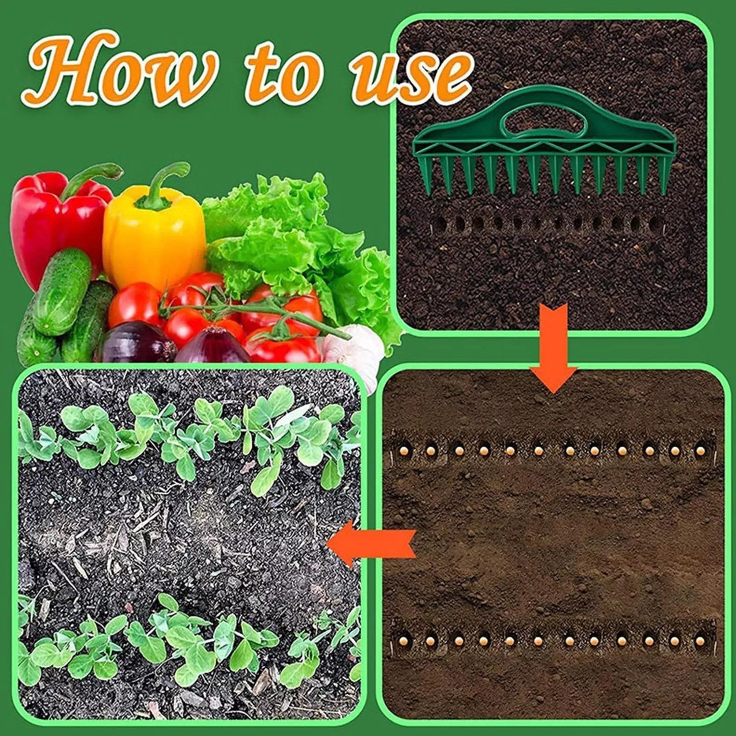 50% OFF🌱Garden Seed Spacer & Dibbler – 12-Hole Precision Planting Tool