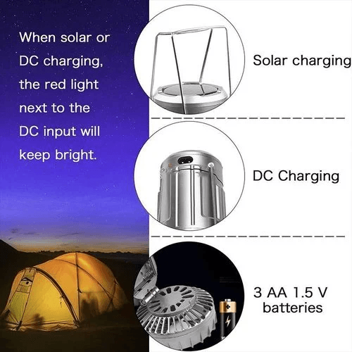🔥2025 Heißer Verkauf🔥🌿Portable LED-Camping-Laterne mit Ventilator