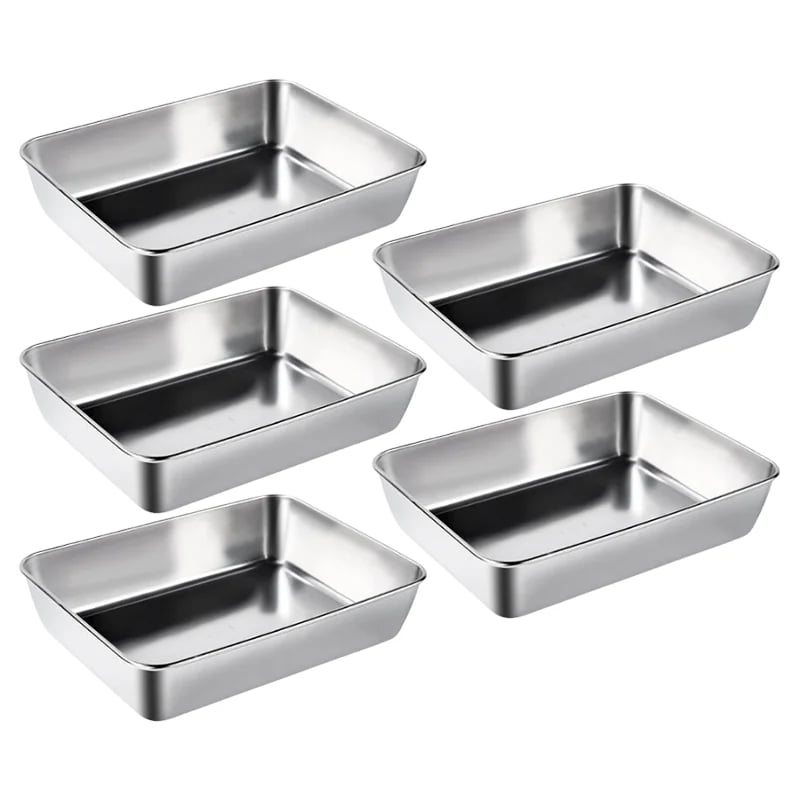 🎁【1+1 gratis】 Quadratische Platte aus Edelstahl (mit Deckel)