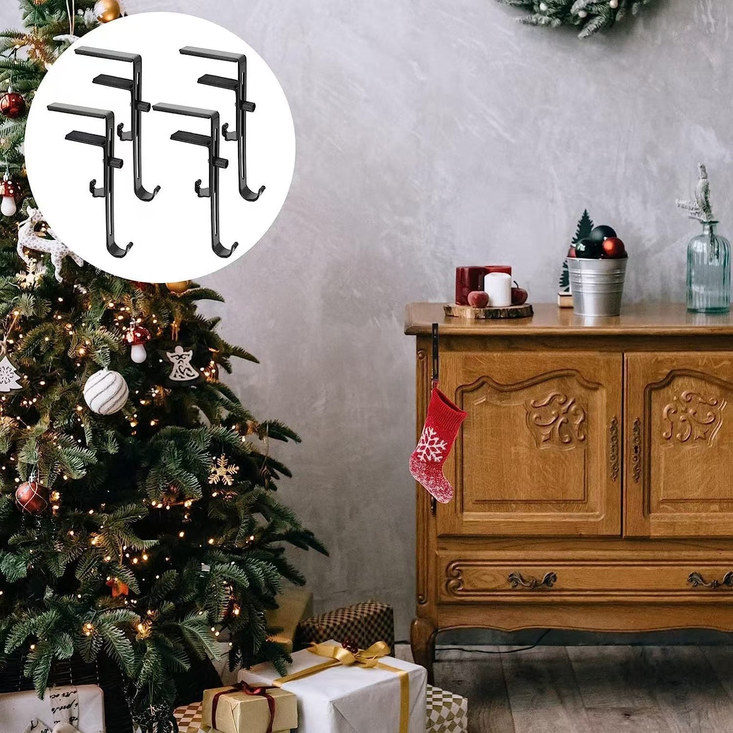 🔥Letzter Tag: 48% RABATT 🎄2025 Robuste 2-in-1 Kranz- & Strumpfhalter (4 Stück)