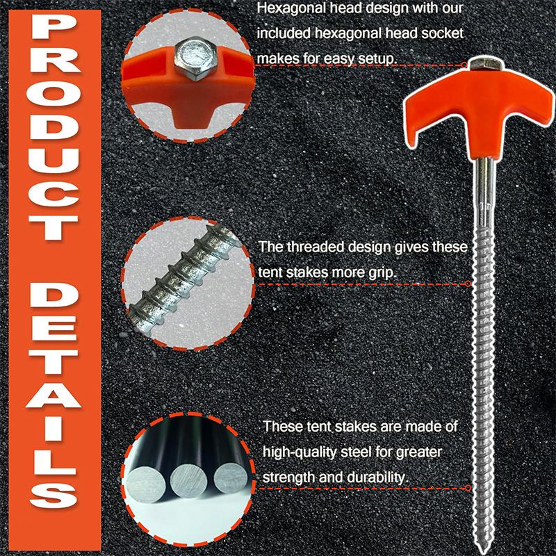 ✈️8" Screw-in Tent Stakes Ground Anchors(BUY 1 GET 1 FREE)