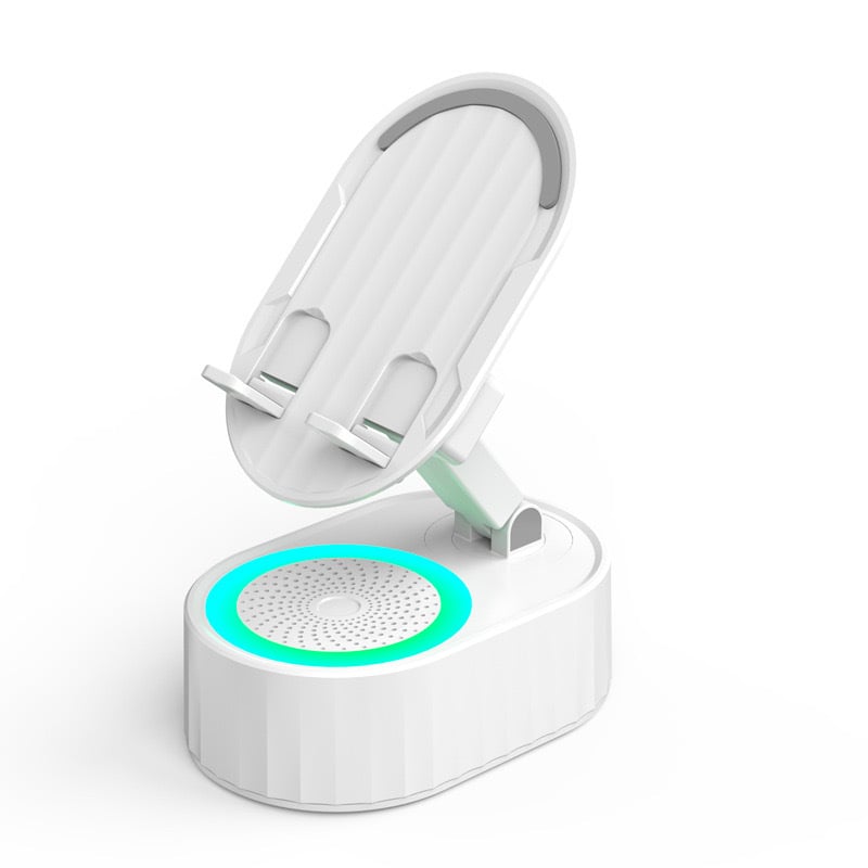 5-in-1 Handyhalterung mit Bluetooth-Lautsprecher & LED-Licht – 360° drehbar 📱🔊
