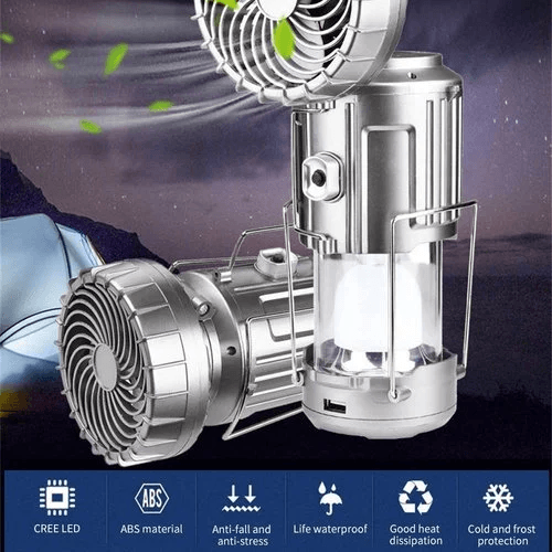 🔥2025 Heißer Verkauf🔥🌿Portable LED-Camping-Laterne mit Ventilator