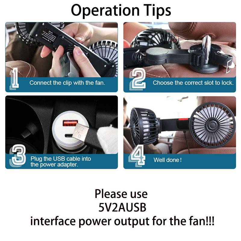 🌬️ Multifunktionaler Kfz-Lüfter für Rücksitze – 3-stufige Windgeschwindigkeit, leiser Betrieb & flexible Montage an Kopfstützen, perfekt für Auto, SUV & Wohnmobil 🛣️