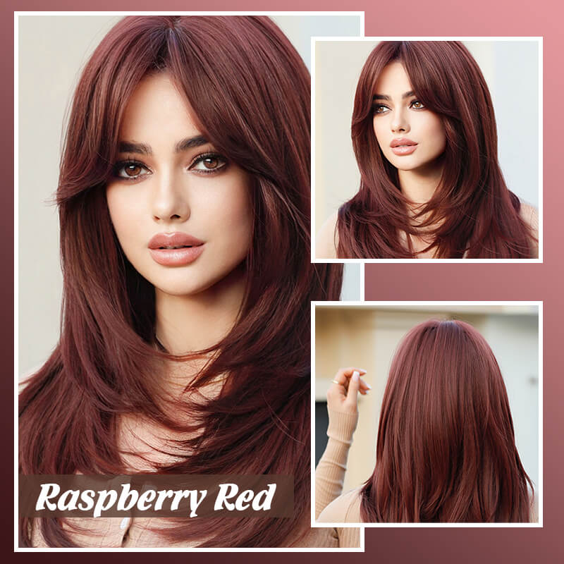 💕HOT SALE💕Perücke lange Haare Layered bangs Perücken