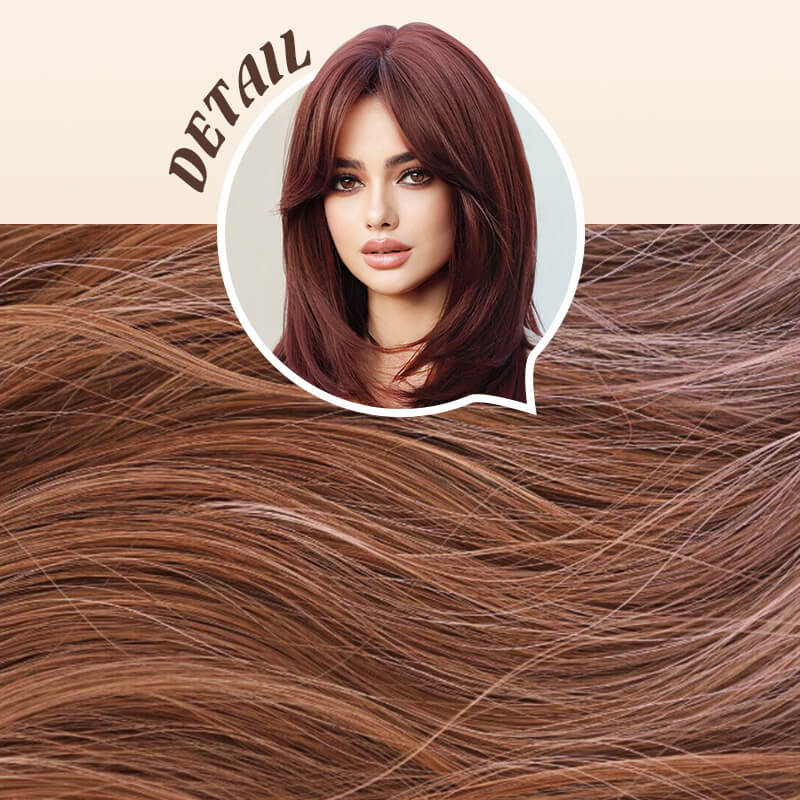 💕HOT SALE💕Perücke lange Haare Layered bangs Perücken