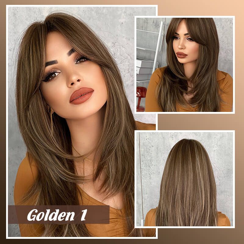 💕HOT SALE💕Perücke lange Haare Layered bangs Perücken
