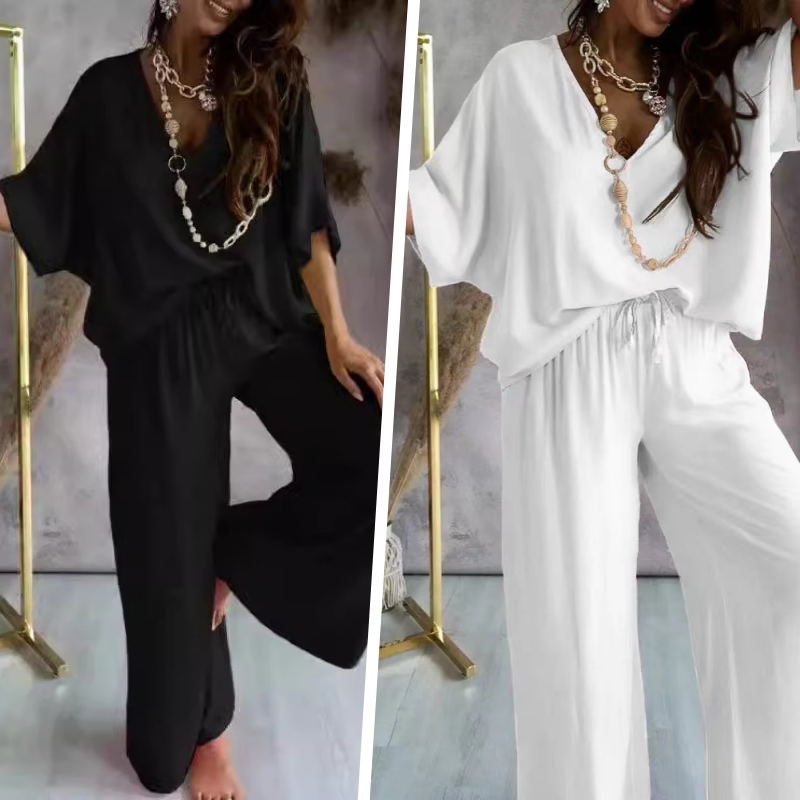 ✨2025 Neue💕Women's Casual Lose Solide Farbe Anzug