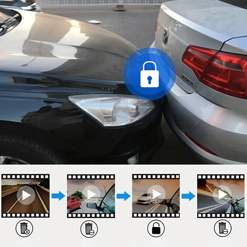 Dashcam mit 170° Weitwinkel & Doppelobjektiv in Full HD (1080p)