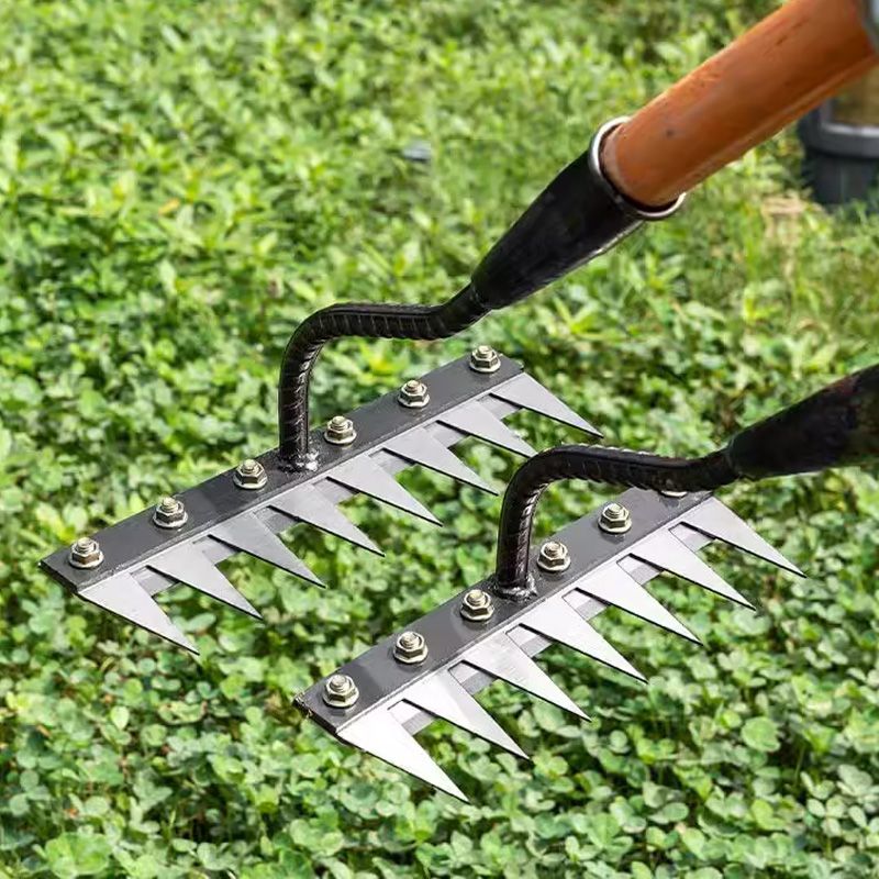 đ„Befristetes Angebotđ5/6/7/8 Unkrautrechen mit GartenzĂ€hnen aus Karbonstahl