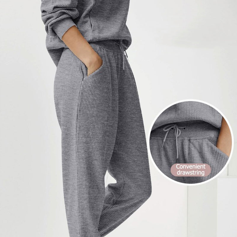 🌟Damen 2-teilige Sweatshirts SetLangarm Half Zip Pullover Sweatshirt