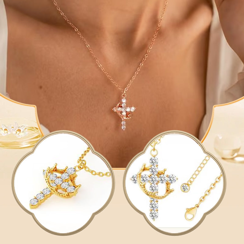 ✨Das Ewige Kreuz & Kronen Halskette👑