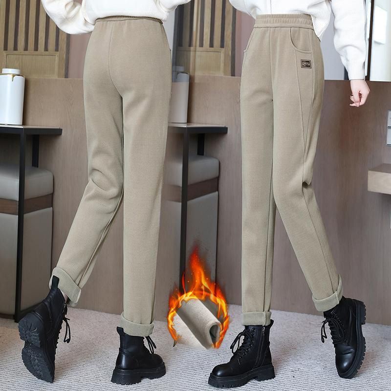 🎁Warme, mit Fleece gefütterte Hose mit hoher Taille für Frauen❄️🌞