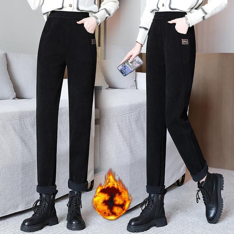 🎁Warme, mit Fleece gefütterte Hose mit hoher Taille für Frauen❄️🌞