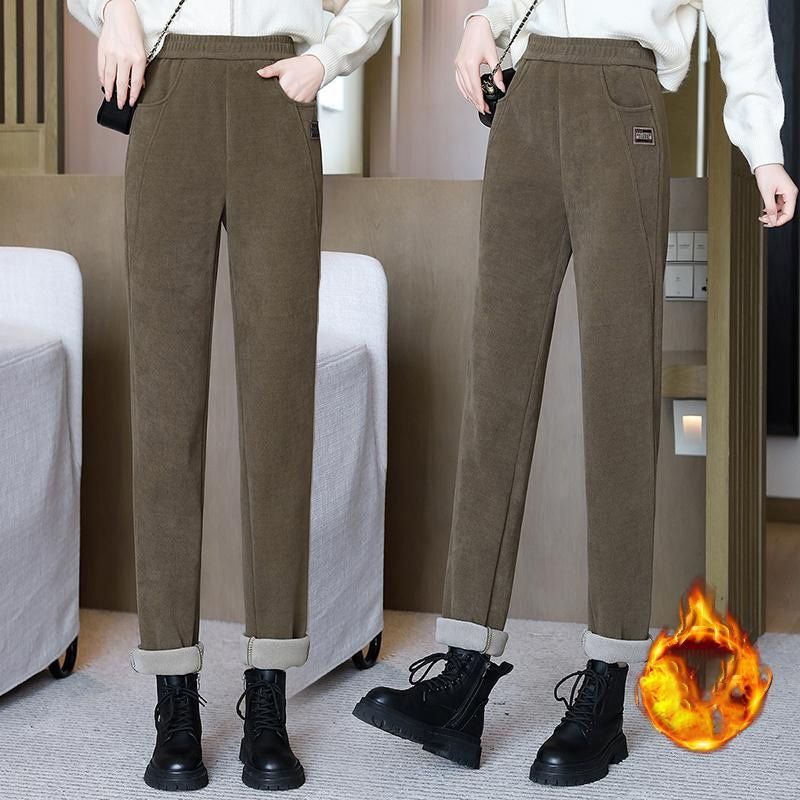 🎁Warme, mit Fleece gefütterte Hose mit hoher Taille für Frauen❄️🌞