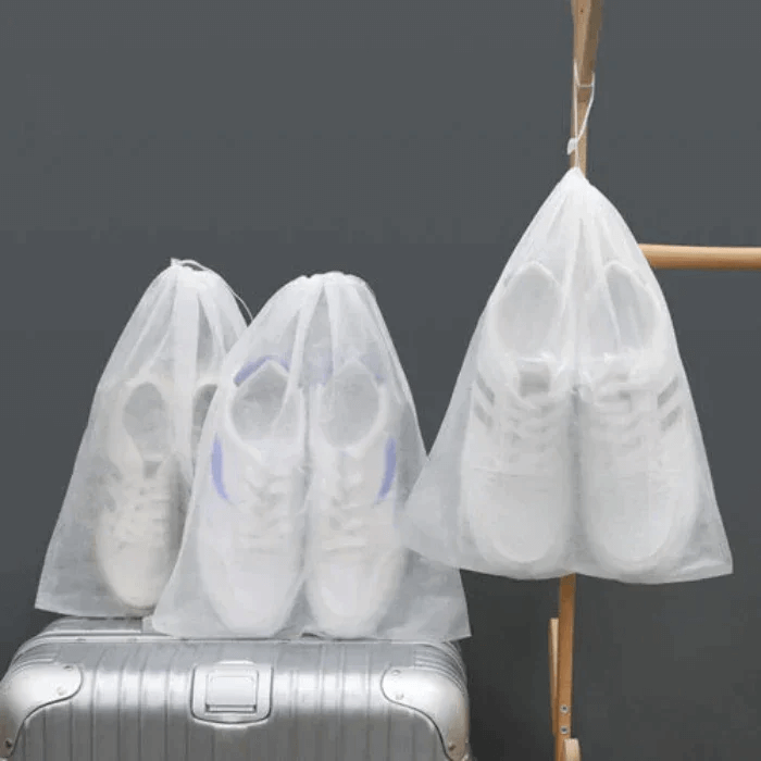 Wiederverwendbare Schuh-Aufbewahrungsbeutel mit Zugband · Staubdicht & Platzsparend · Must-Have zum Saisonwechsel