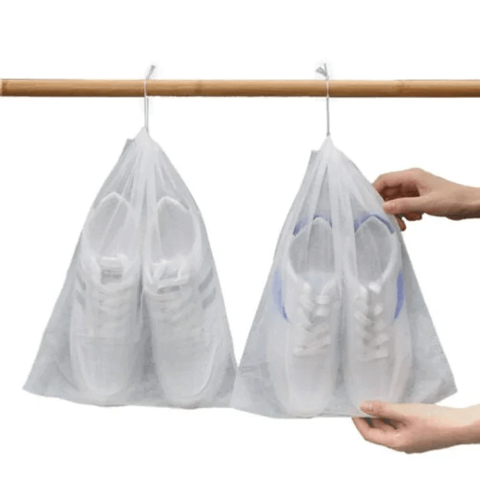 Wiederverwendbare Schuh-Aufbewahrungsbeutel mit Zugband · Staubdicht & Platzsparend · Must-Have zum Saisonwechsel