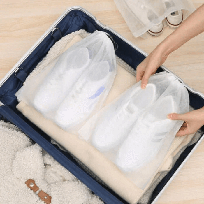 Wiederverwendbare Schuh-Aufbewahrungsbeutel mit Zugband · Staubdicht & Platzsparend · Must-Have zum Saisonwechsel