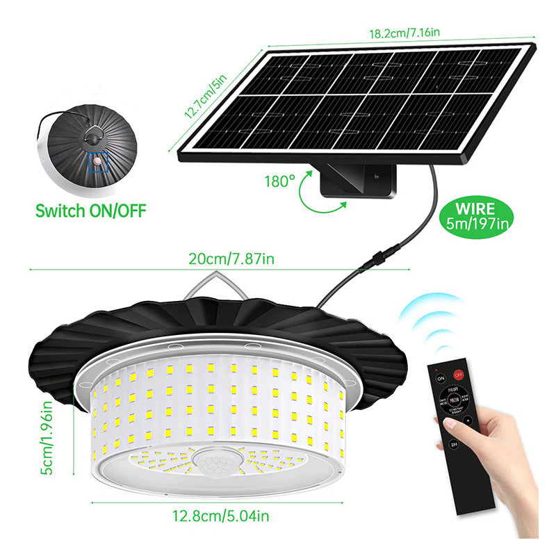 Justierbare Solar-Pendelleuchte Set, Wasserdicht IP65, Für Garten Terrasse Balkon, Außenleuchte Mit Fernbedienung