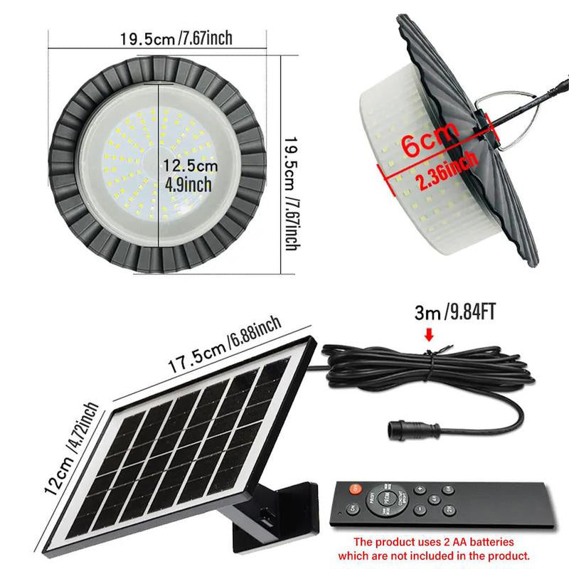 Justierbare Solar-Pendelleuchte Set, Wasserdicht IP65, Für Garten Terrasse Balkon, Außenleuchte Mit Fernbedienung
