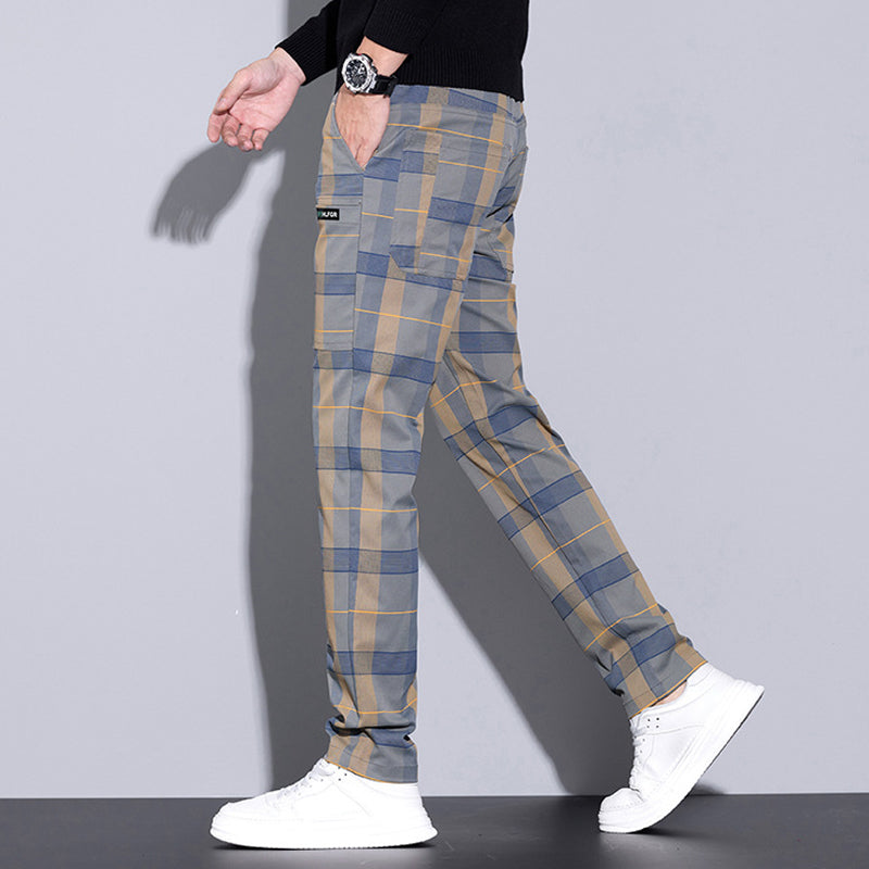 đHEISSER VERKAUF 50% - LĂ€ssige karierte Herrenhose mit Taschen