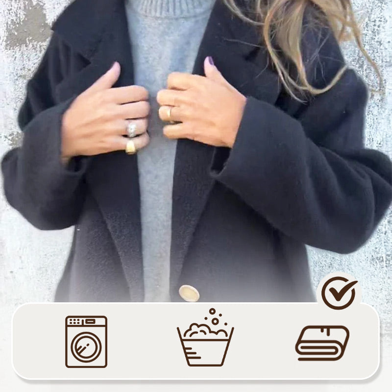 ✨Stilvoll und warm✨Langärmeliger Tweedmantel für Damen mit Kragen