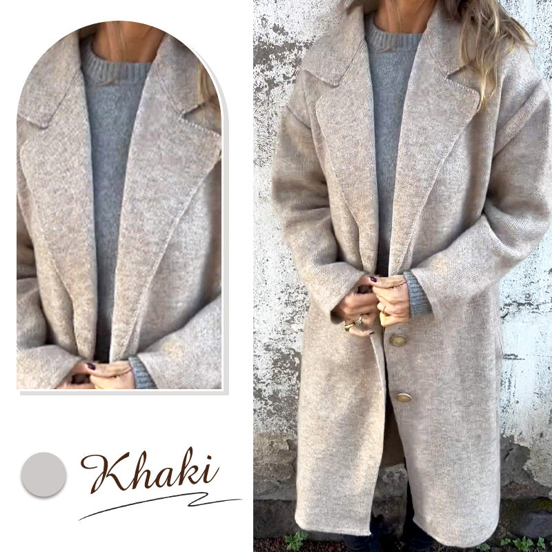 ✨Stilvoll und warm✨Langärmeliger Tweedmantel für Damen mit Kragen