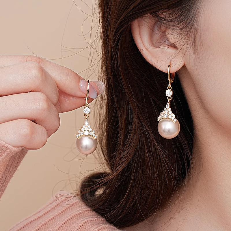 🔥Heißer Verkauf 50% OFF🔥Vintage Elegante Zirkonia Imitation Perlenkette & Ohrringe
