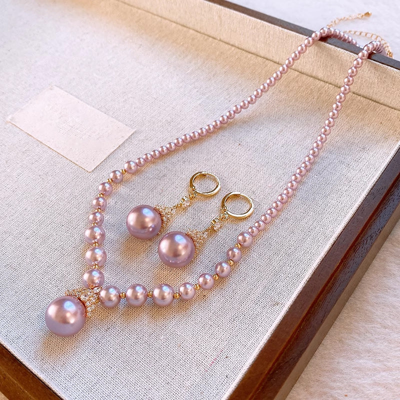 🔥Heißer Verkauf 50% OFF🔥Vintage Elegante Zirkonia Imitation Perlenkette & Ohrringe