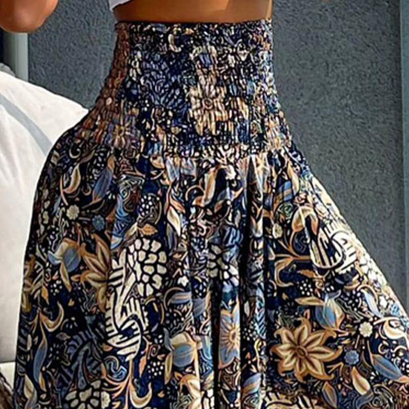 ⏳Begrenzte Zeit 50% Rabatt💥Modischer Rock mit Blumendruck und hoher Taille für Frauen