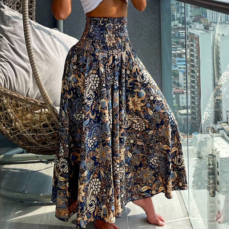 ⏳Begrenzte Zeit 50% Rabatt💥Modischer Rock mit Blumendruck und hoher Taille für Frauen