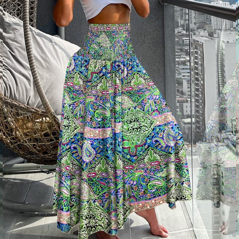 ⏳Begrenzte Zeit 50% Rabatt💥Modischer Rock mit Blumendruck und hoher Taille für Frauen