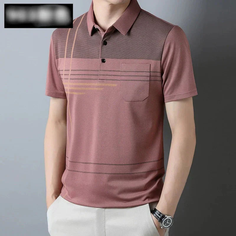 Kurzärmliges T-Shirt mit Revers für Herren