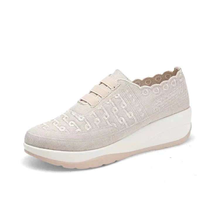 Bequeme Slip-On-Schuhe aus elastischem Mesh mit runder Zehenpartie für Damen