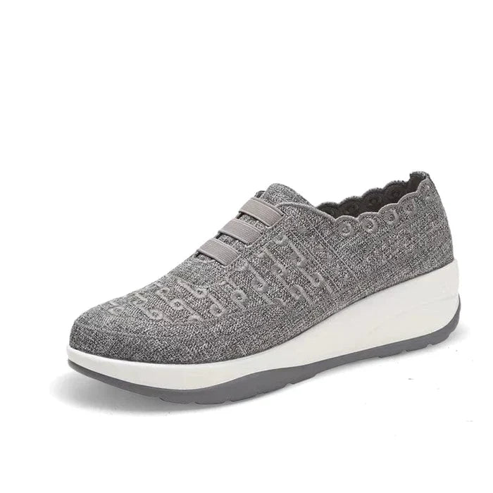 Bequeme Slip-On-Schuhe aus elastischem Mesh mit runder Zehenpartie für Damen