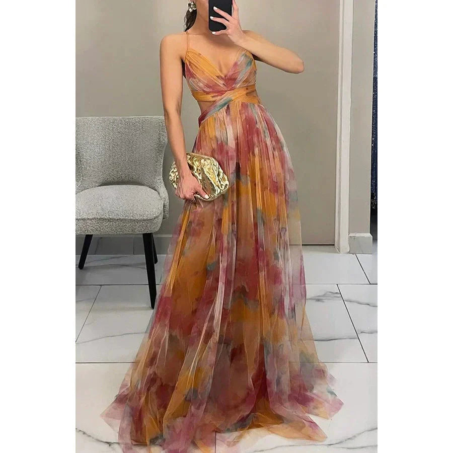 Camisole-Kleid mit Netzbedruckung für Damen