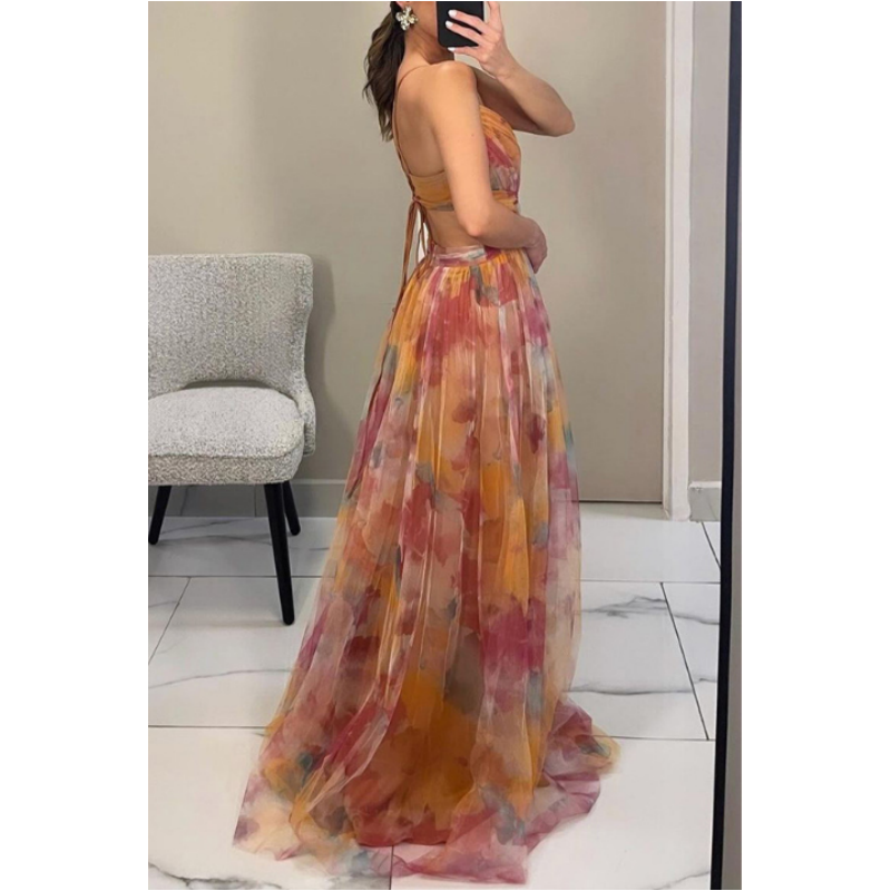 Camisole-Kleid mit Netzbedruckung für Damen
